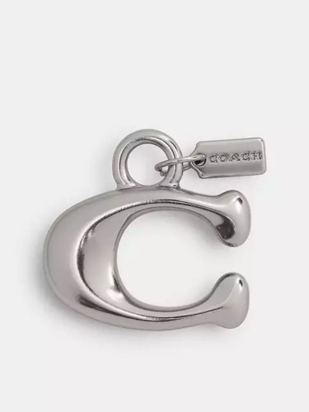 Coach Silver 'C' Letter Charm with Coach Tag - Picture 9 of 10
